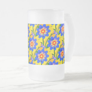 Muster für niedliche Abstrakte Blume Mattglas Bierglas