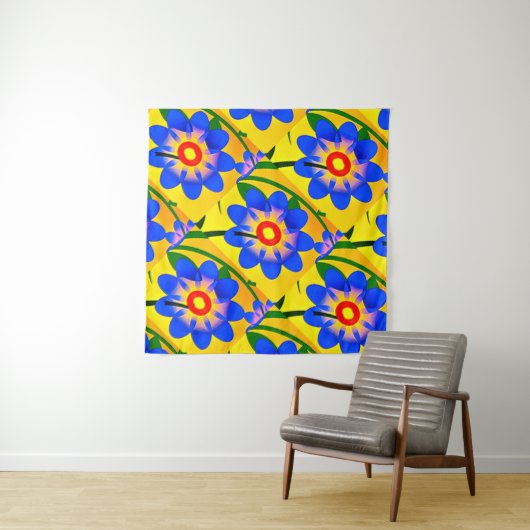 Muster für niedliche Abstrakte Blume Wandteppich (Beispiel (Horizontal))