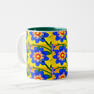 Muster für niedliche Abstrakte Blume Zweifarbige Tasse