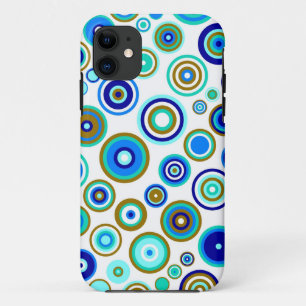 Muster für niedliche Abstrakte Kreise Blue Limon iPhone 11 Hülle