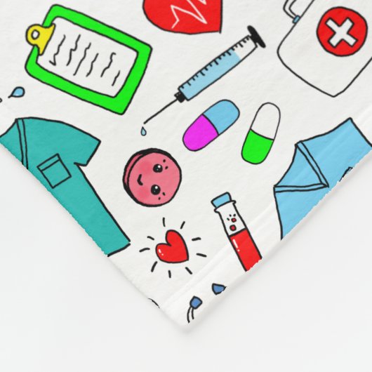 Muster für niedliche ärztliche Krankenpflege Fleecedecke (Ecke)