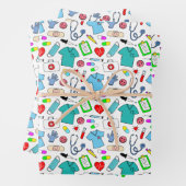 Muster für niedliche ärztliche Krankenpflege Geschenkpapier Set (Beispiel)