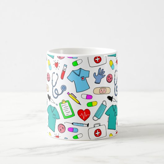 Muster für niedliche ärztliche Krankenpflege Kaffeetasse (Mittel)