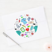 Muster für niedliche ärztliche Krankenpflege Runder Aufkleber (Umschlag)