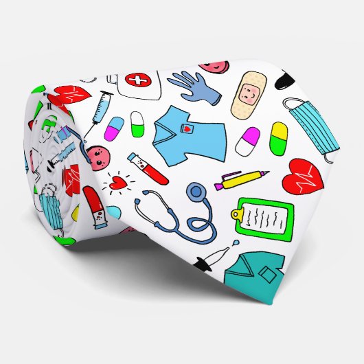 Muster für Niedliche Arztnährstoffe Krawatte (Gerollt)