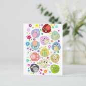 Muster für niedliche Blume Postkarte (Stehend Vorderseite)
