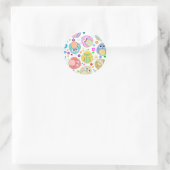 Muster für niedliche Blume Runder Aufkleber (Tasche)