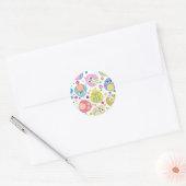 Muster für niedliche Blume Runder Aufkleber (Umschlag)