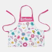 Muster für niedliche Blume Vogelarten und Bienen Schürze (Vorderseite)