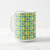 Muster für niedliche Cartoon-Biene und Blume Kaffeetasse (Vorderseite Links)