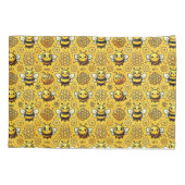 Muster für niedliche Cartoon-Bienen und Honeycomb Kissenbezug (Rückseite)