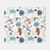 Muster für niedliche Cartoon-Waldtiere Fleecedecke (Vorderseite (Horizontal))