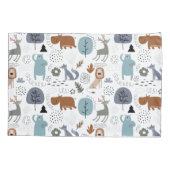 Muster für niedliche Cartoon-Waldtiere Kissenbezug (Rückseite)