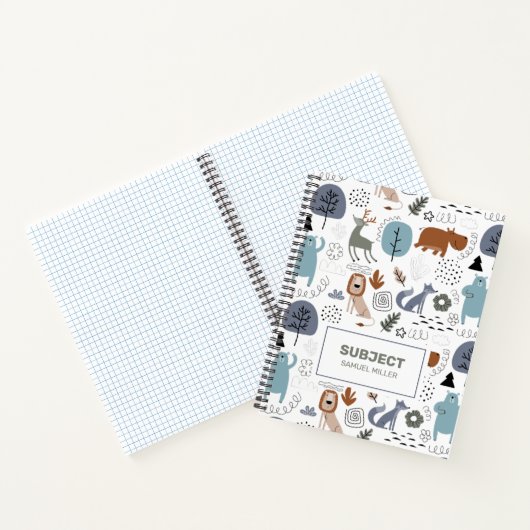 Muster für niedliche Cartoon-Waldtiere Notizblock (Innenseite)