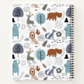 Muster für niedliche Cartoon-Waldtiere Notizblock (Rückseite)