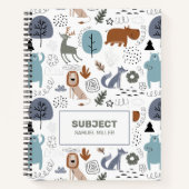 Muster für niedliche Cartoon-Waldtiere Notizblock (Vorderseite)