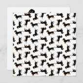 Muster für niedliche Dackel Einladung (Vorne/Hinten)