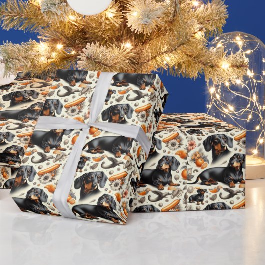 Muster für niedliche Dackel Geschenkpapier (Feiertage)