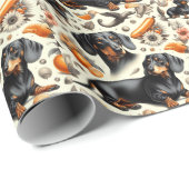 Muster für niedliche Dackel Geschenkpapier (Rolleneckpunkt)