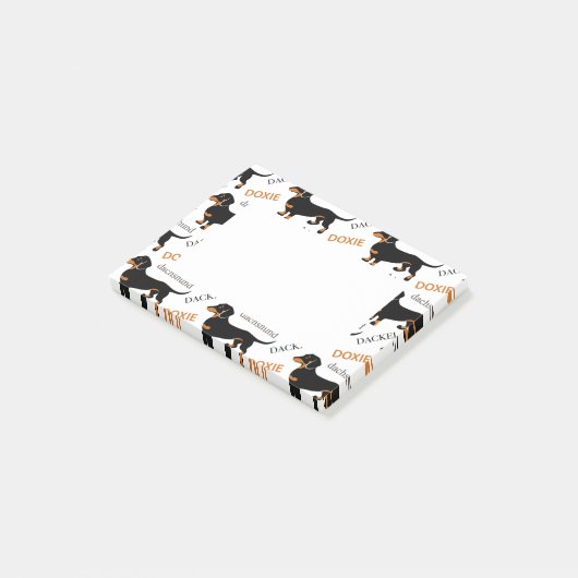 Muster für Niedliche Dackel oder Dackel Post-it Klebezettel (angewinkelt)