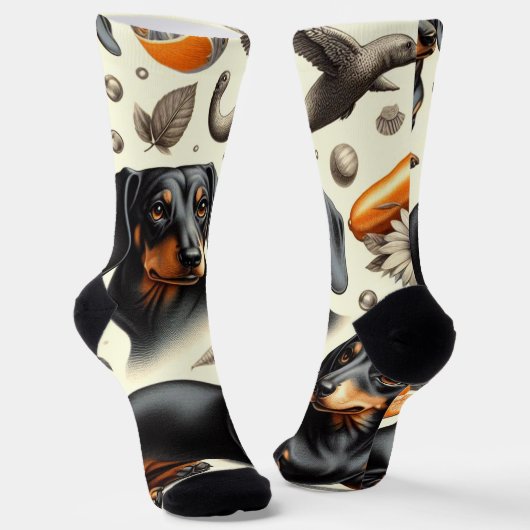 Muster für niedliche Dackel Socken (Gewinkelt)