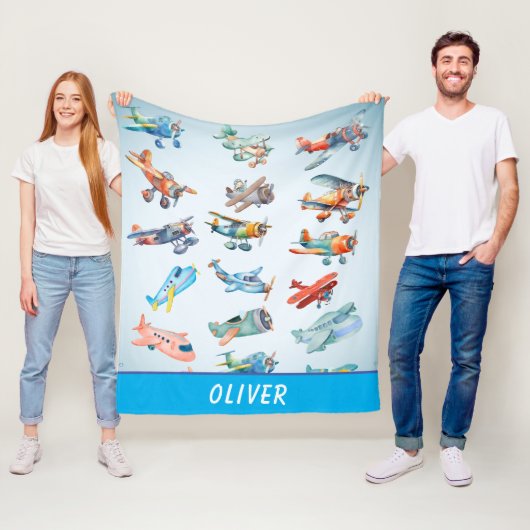 Muster für niedliche Flugzeuge Fleecedecke (Beispiel)