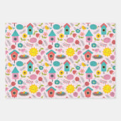 Muster für niedliche Frühlings-/OsterCartoon Geschenkpapier Set (Vorderseite 3)