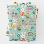 Muster für niedliche Frühlings-/OsterCartoon Geschenkpapier Set (Beispiel)