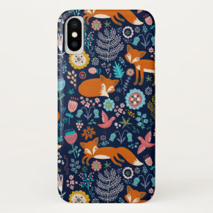 Muster für niedliche Füchse Vögel und farbenfrohe  Case-Mate iPhone Hülle