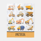 Muster für niedliche Gelbbaufahrzeuge Fleecedecke (Vorderseite)