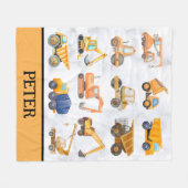 Muster für niedliche Gelbbaufahrzeuge Fleecedecke (Vorderseite (Horizontal))