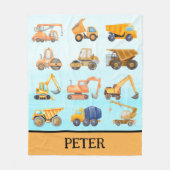 Muster für niedliche Gelbbaufahrzeuge Fleecedecke (Vorderseite)