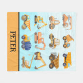 Muster für niedliche Gelbbaufahrzeuge Fleecedecke (Vorderseite (Horizontal))