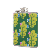 Muster für niedliche grüne Blätter Flachmann (Links)