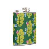 Muster für niedliche grüne Blätter Flachmann (Rechts)