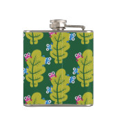 Muster für niedliche grüne Blätter Flachmann (Rückseite)