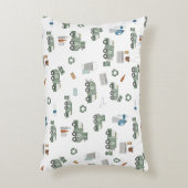 Muster für niedliche, grüne Recycelnd Lkw-Kinder Dekokissen (Vorderseite(Vertikal))