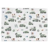 Muster für niedliche, grüne Recycelnd Lkw-Kinder Große Geschenktüte (Rückseite)