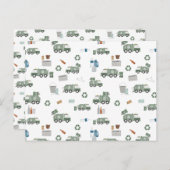 Muster für niedliche, grüne Recycelnd Lkw-Kinder Postkarte (Vorne/Hinten)