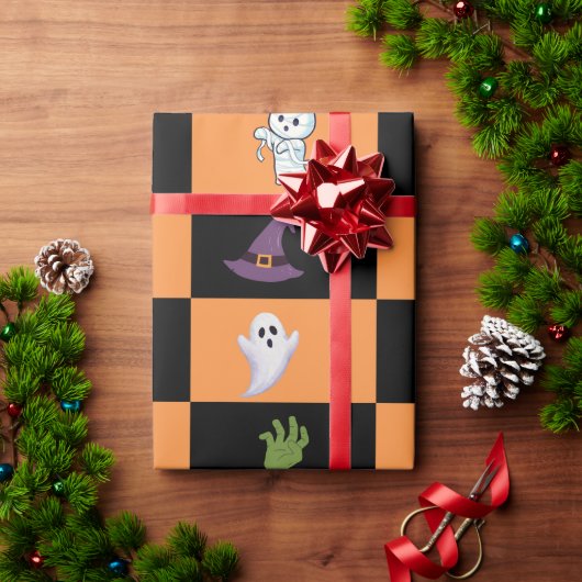 Muster für niedliche Halloween-Zeichen Geschenkpapier (Feiertagsgeschenk)