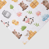 Muster für niedliche Haltungs- und Kleinkindtiere Seidenpapier (Ausschnitt)