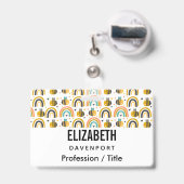 Muster für niedliche Hummeln und Regenbogen Ausweis (Rückseite mit Ausziehbar)