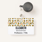 Muster für niedliche Hummeln und Regenbogen Ausweis (Vorderseite mit Rechteck)