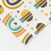 Muster für niedliche Hummeln und Regenbogen Fleecedecke (Ecke)