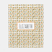 Muster für niedliche Hummeln und Regenbogen Fleecedecke (Vorderseite)