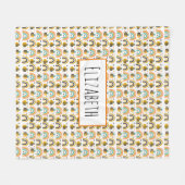 Muster für niedliche Hummeln und Regenbogen Fleecedecke (Vorderseite (Horizontal))