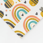 Muster für niedliche Hummeln und Regenbogen Fleecedecke (Ecke)