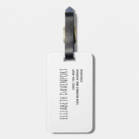 Muster für niedliche Hummeln und Regenbogen Gepäckanhänger (Rückseite vertikal)