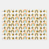 Muster für niedliche Hummeln und Regenbogen Geschenkpapier Set (Vorderseite 3)