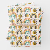 Muster für niedliche Hummeln und Regenbogen Geschenkpapier Set (Beispiel)